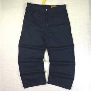 VTG Claudio Nucci Mens 34x30 Jeans Black Linen Cotton WIDE LEG RELAXED FIT PANTS